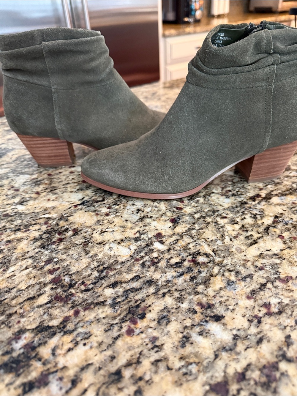 Women's Violet & Red Carolina Olive Suede Ankle Bootie - women’s 7